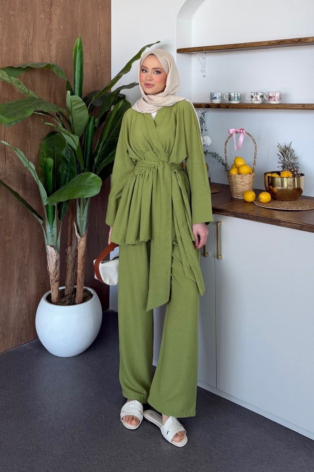 Vesper Kimono Takım Çimen Yeşili 2111-1 