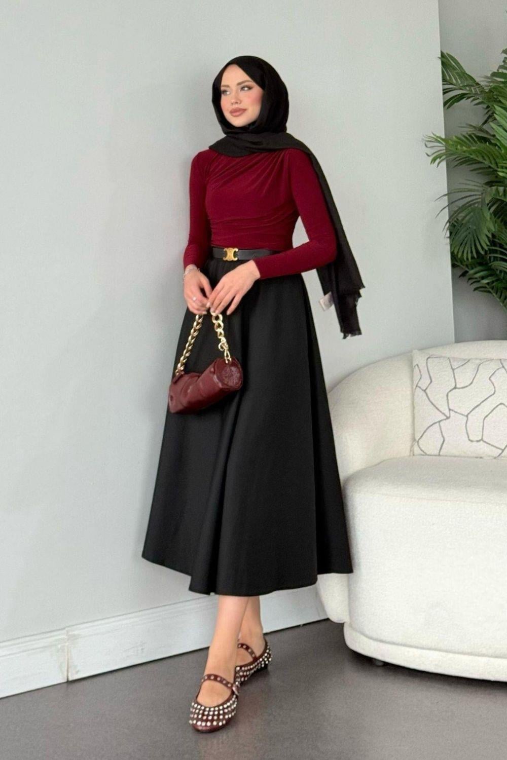Normany Bluz Bordo 2136 