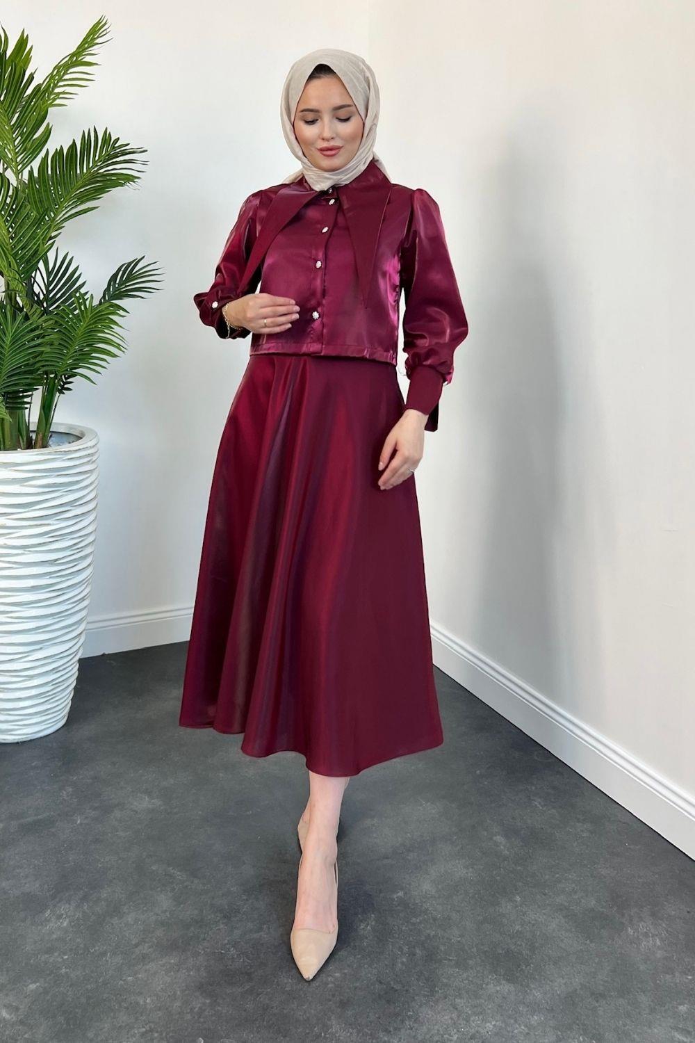 Quince Etekli Takım Bordo 21600 