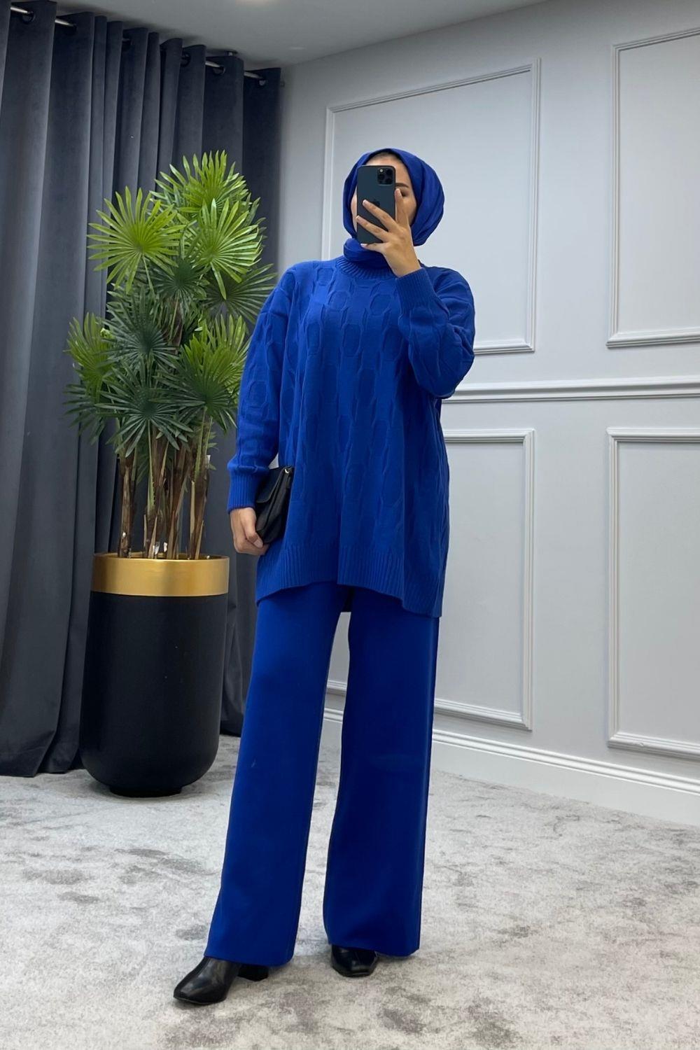 Lizza Triko Takım Saks 2290 