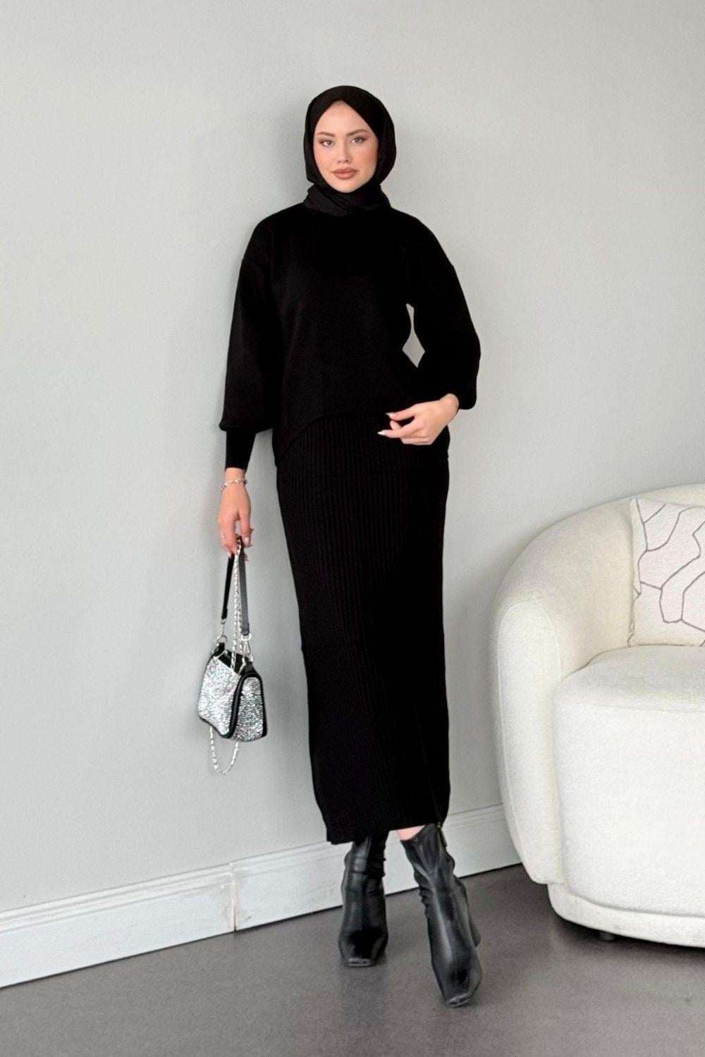Asel Triko Elbise Siyah 23014000 
