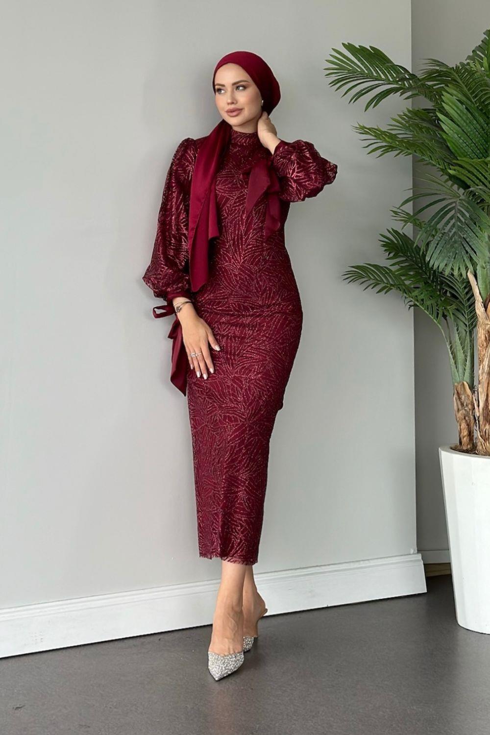 Simge Abiye Bordo 2324 