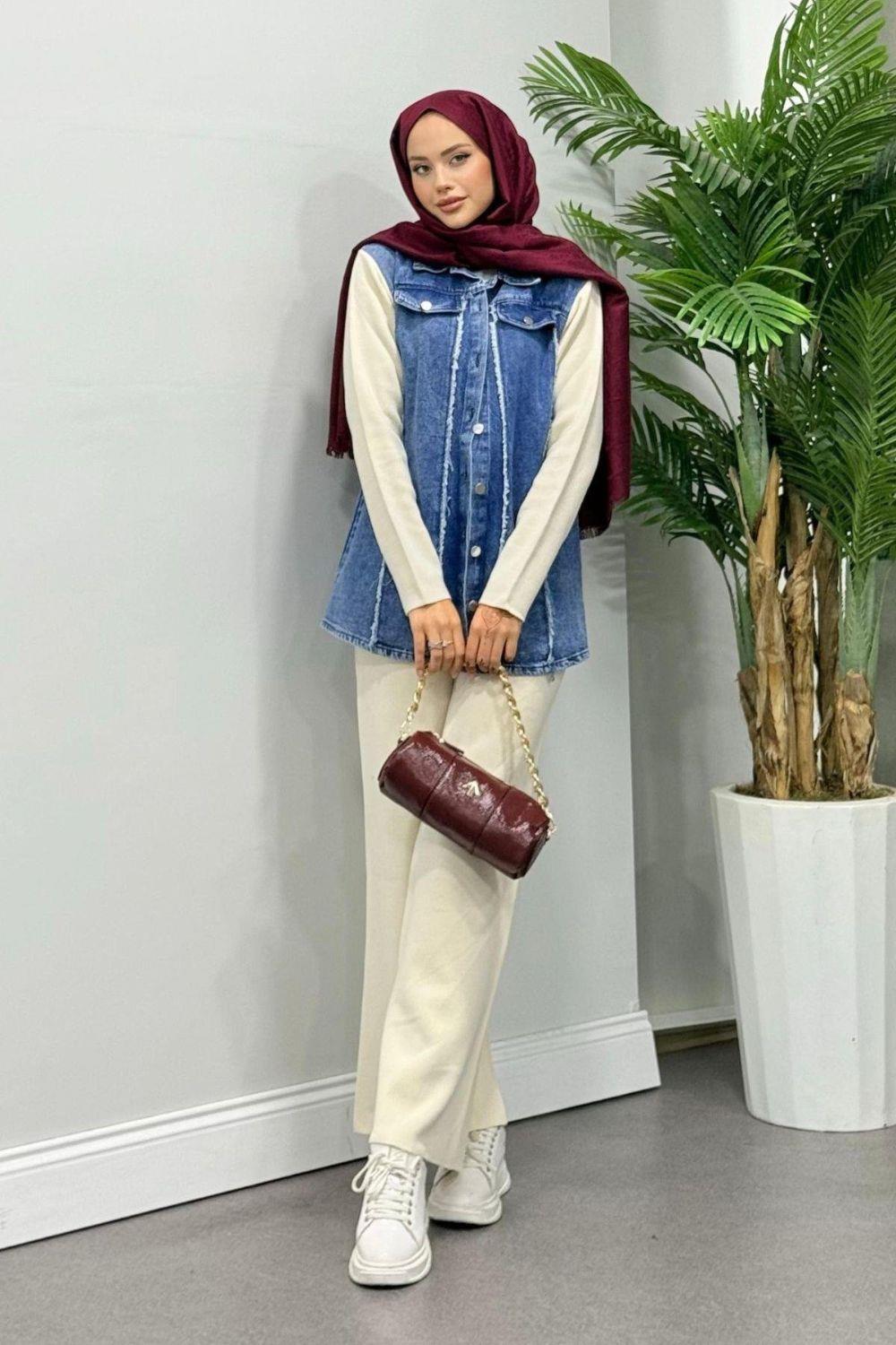 Henna Triko Jeans Takım Ekru 241080 
