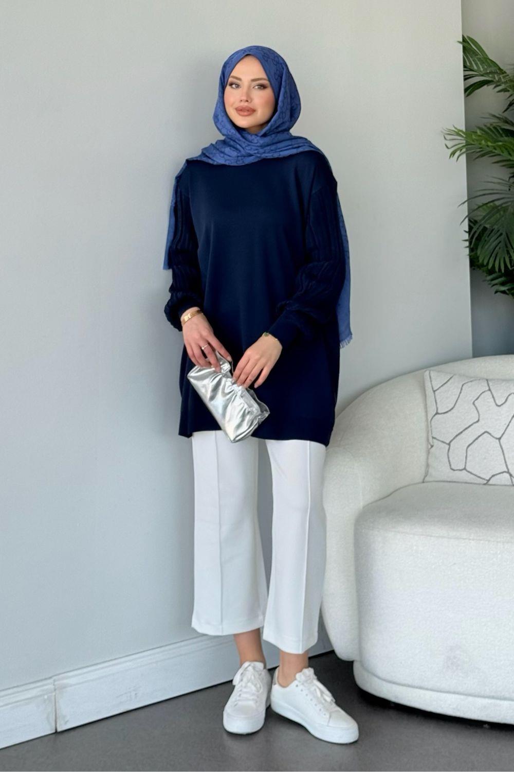 Cahide Merserize Tunik Lacivert 241340 
