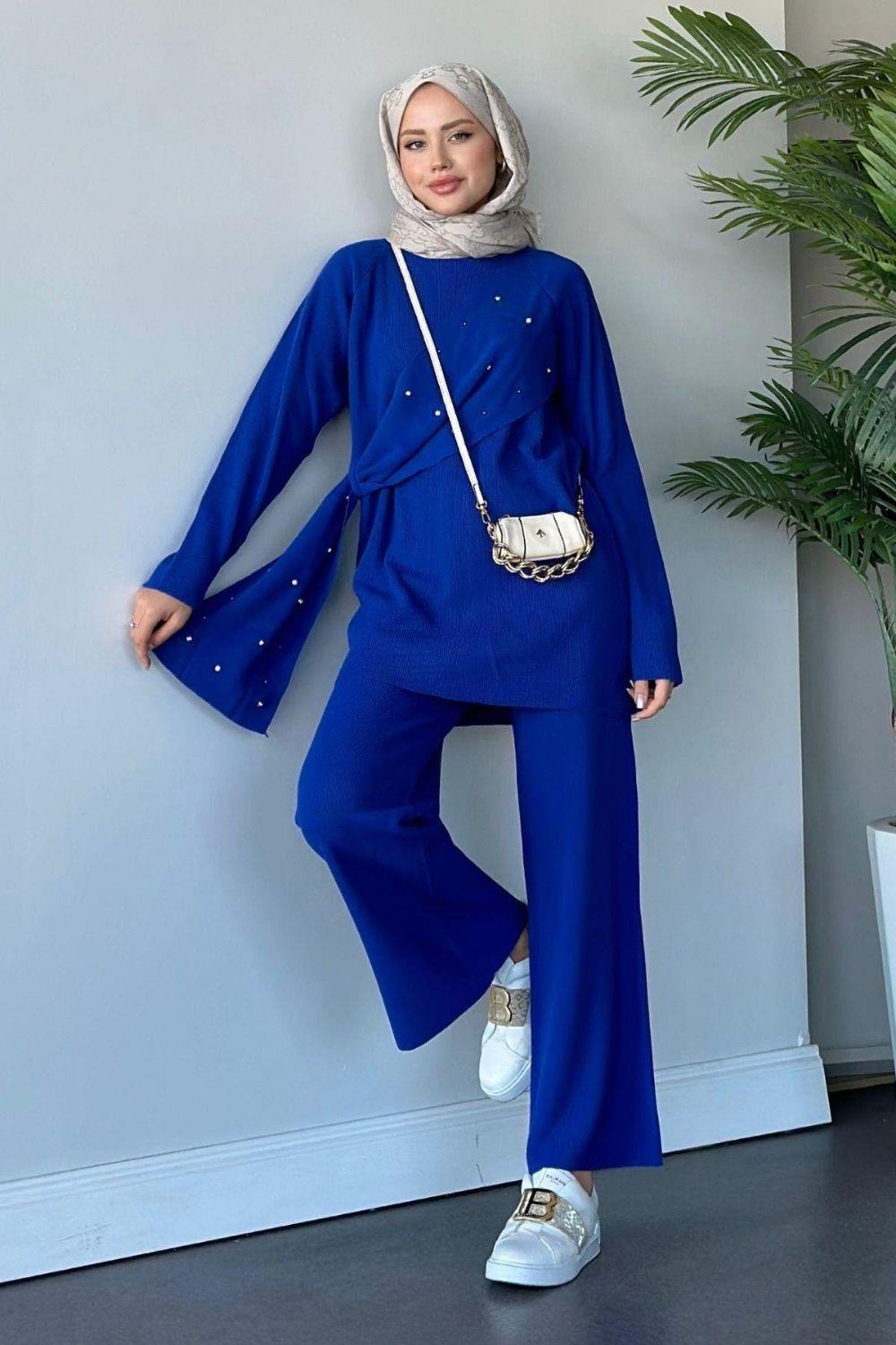 Nazlışah Triko Takım Saks 24270 