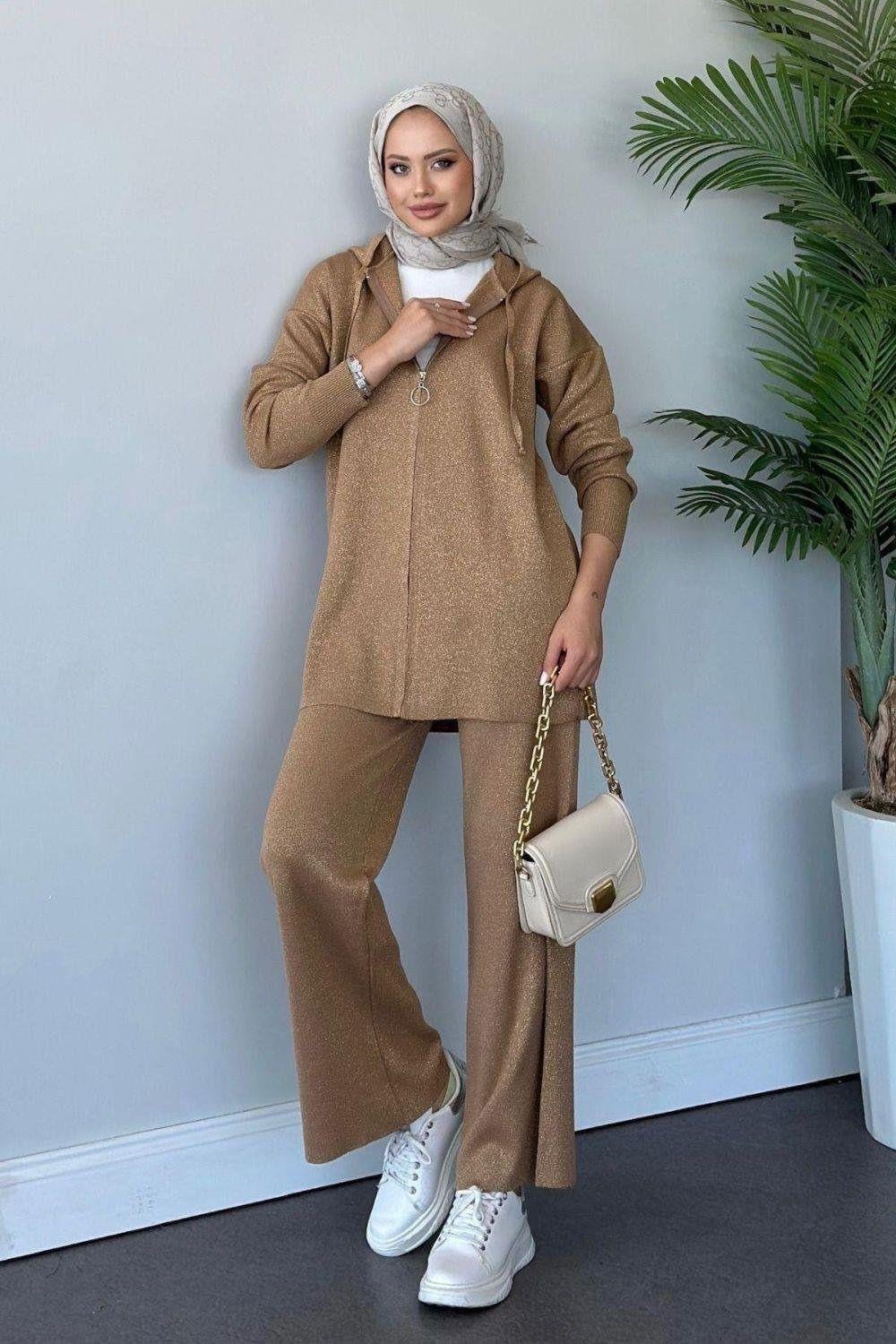 Patara Simli Triko Takım Camel 24600 