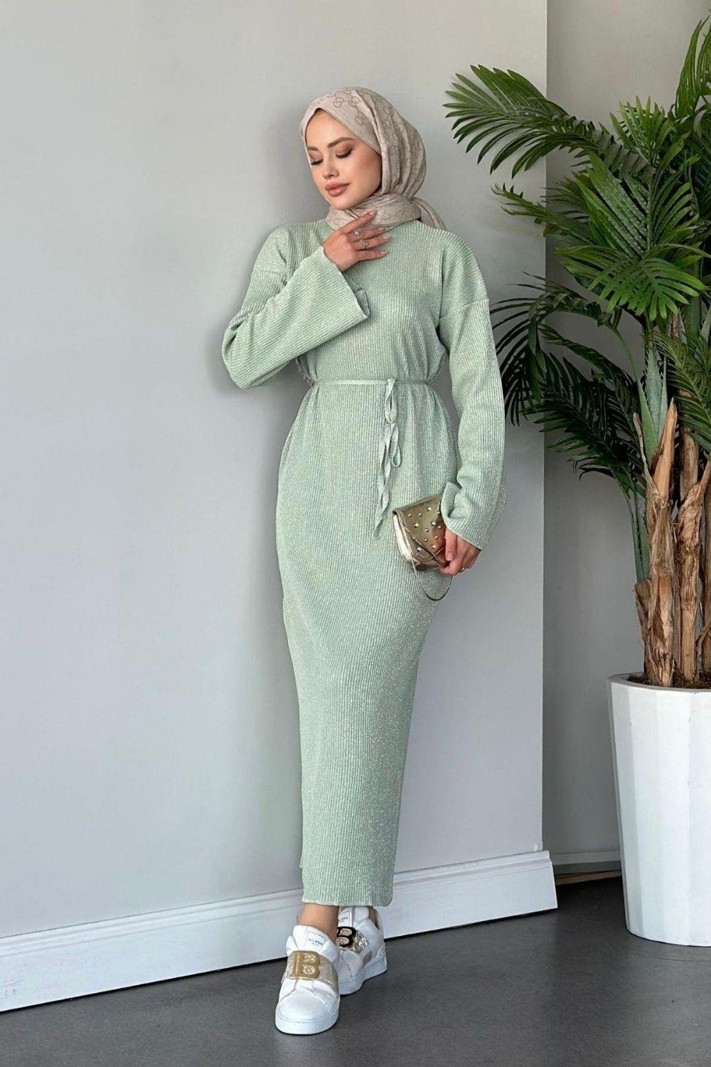 Nesya Triko Elbise Mint 24690 