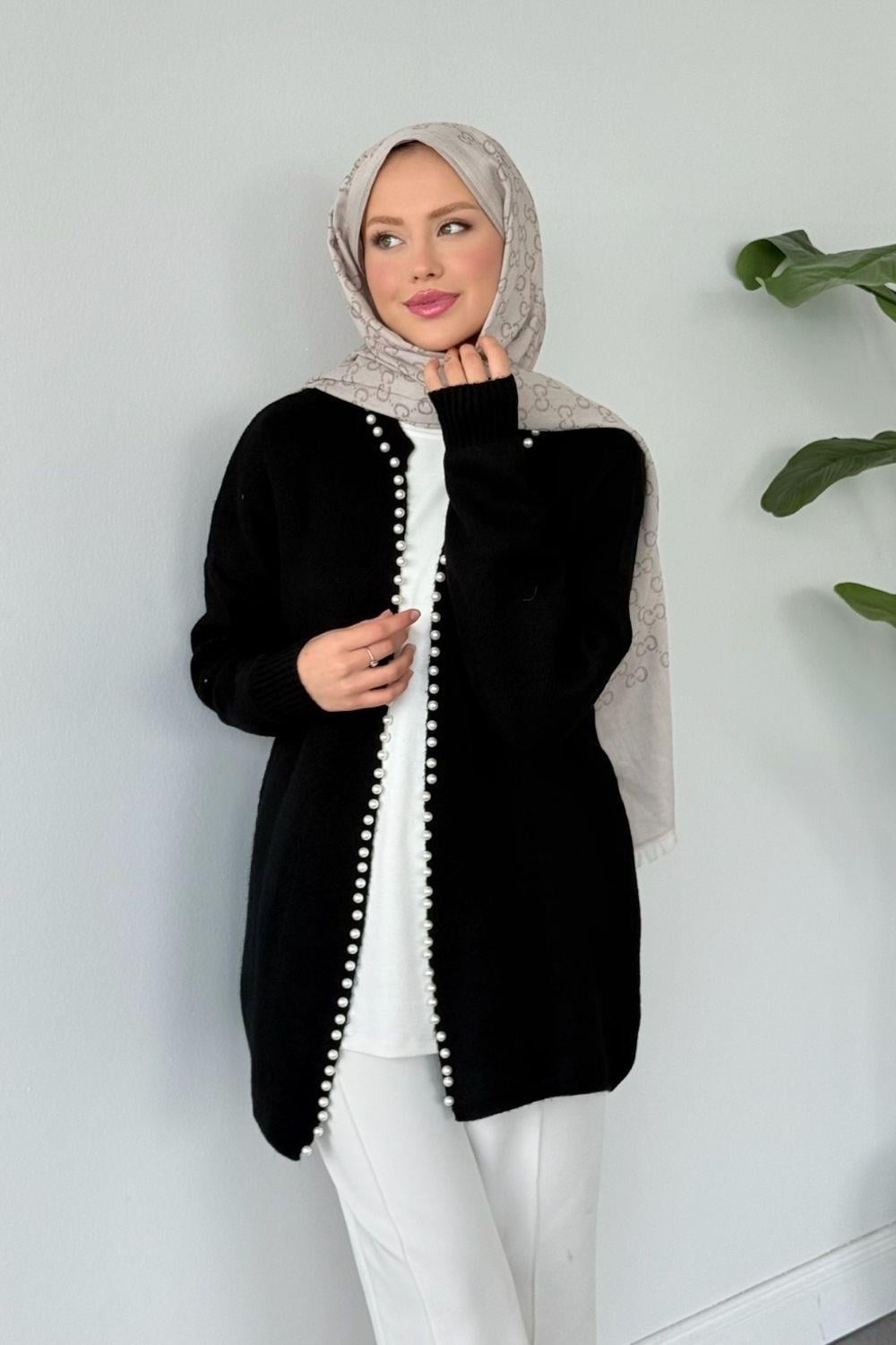 Yumoş İncili Hırka Siyah 251900 