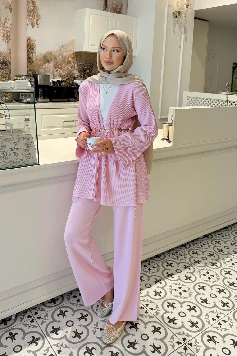 Rio Merserize Pantolonlu Takım Pembe 25400 