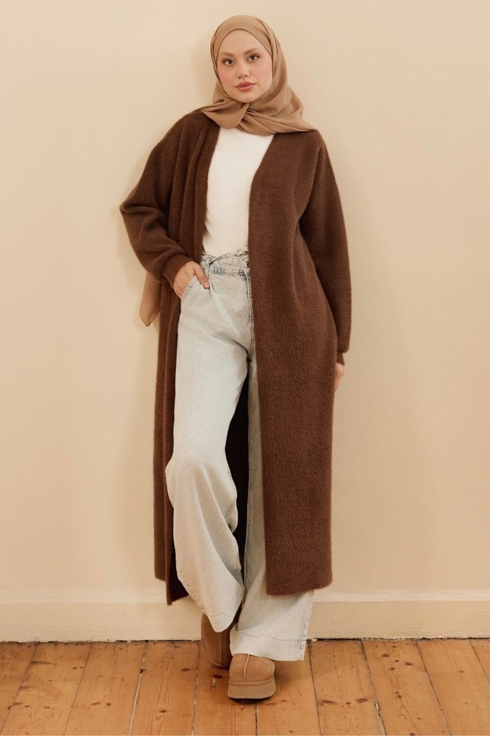Eliss Angora Hırka Kahverengi 26130 