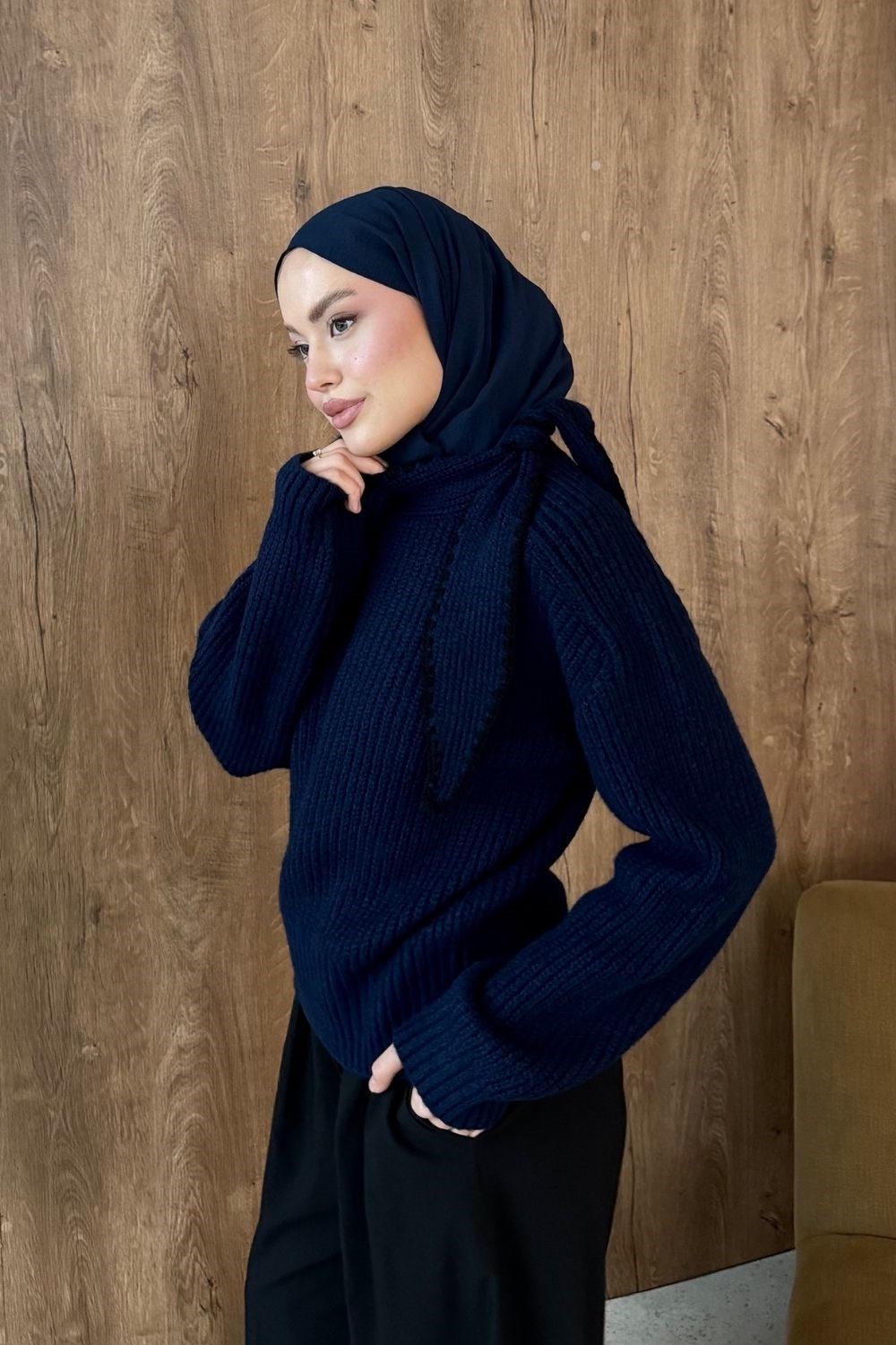 İkonik Yaka Dty Kazak Lacivert 2650 