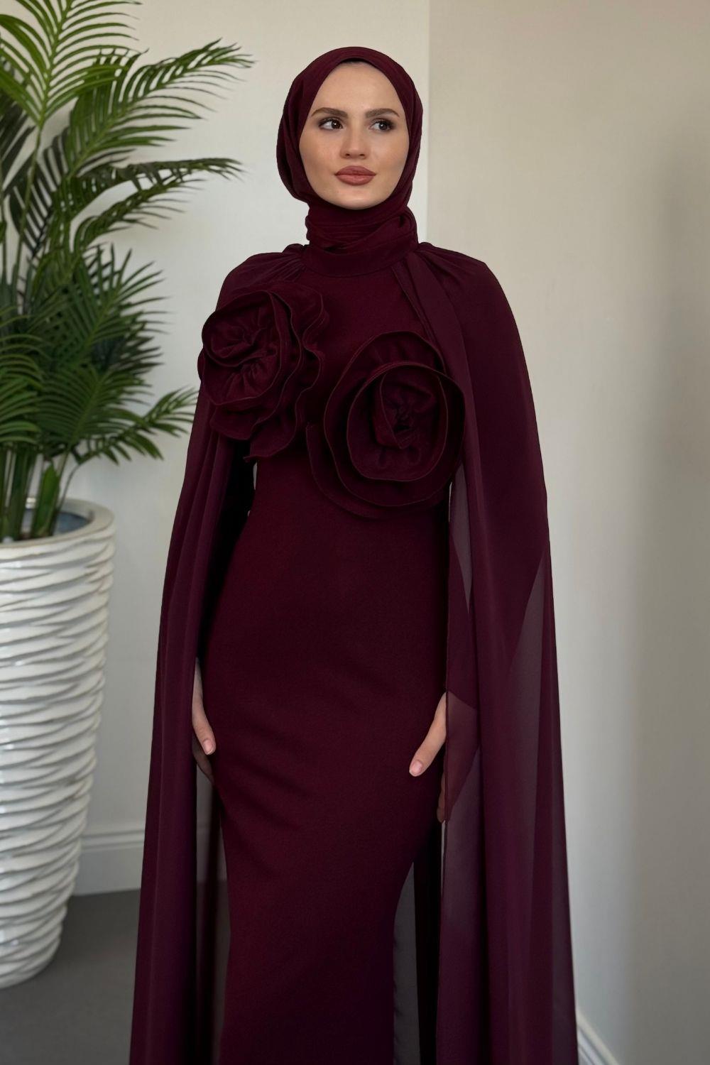 Sümeyra Abiye Bordo 29128 
