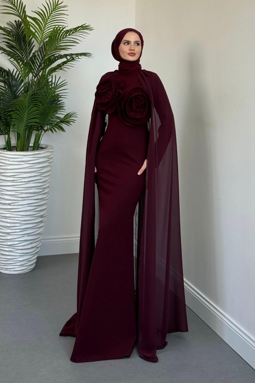 Sümeyra Abiye Bordo 29128 