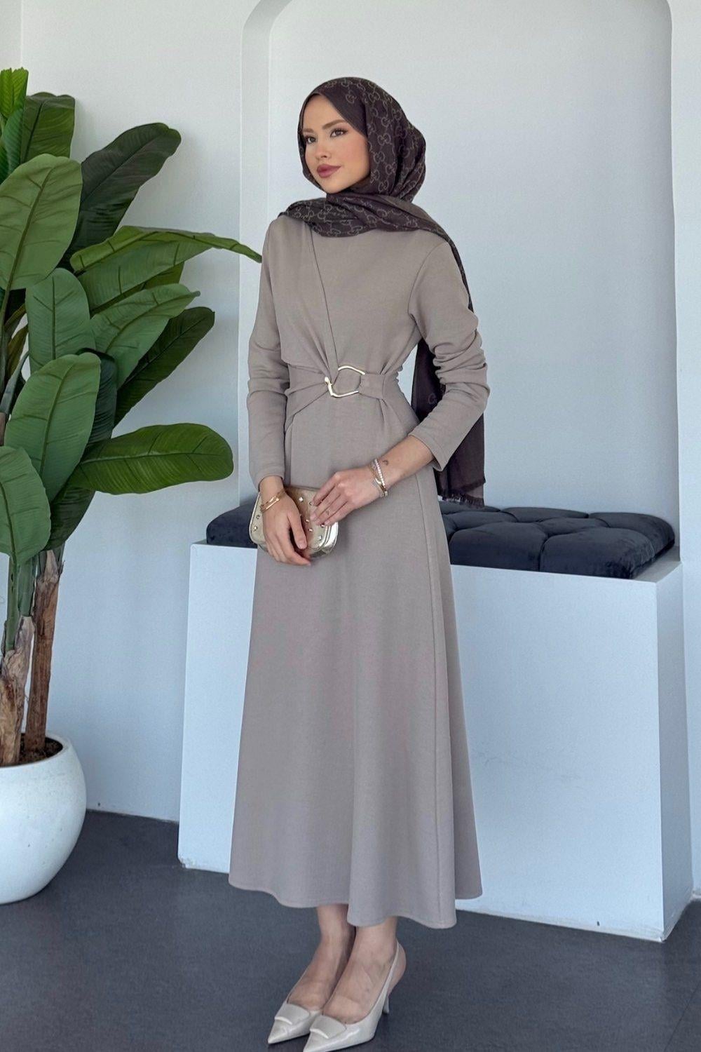 Sümbül Elbise Bej 30203 