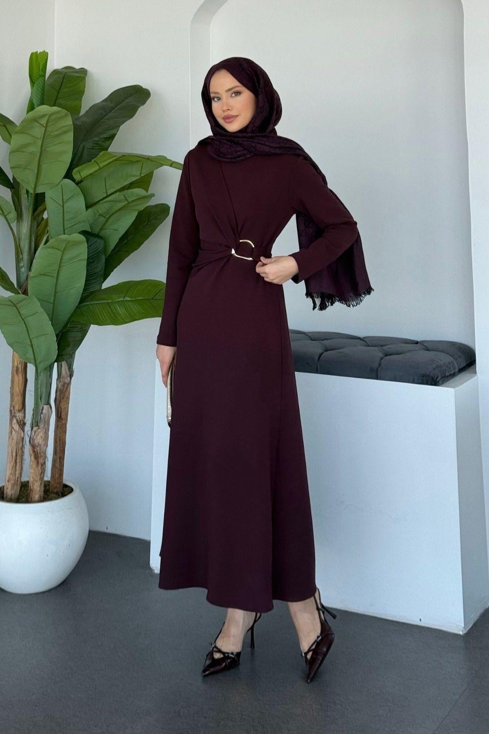 Sümbül Elbise Bordo 30203 