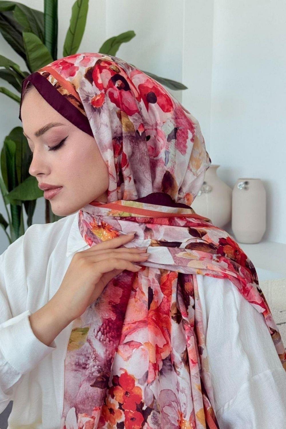 Flov Soft Şal Bordo 4043 