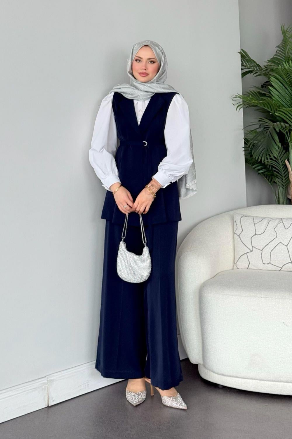 Ruha Yelekli Takım Lacivert 41334 