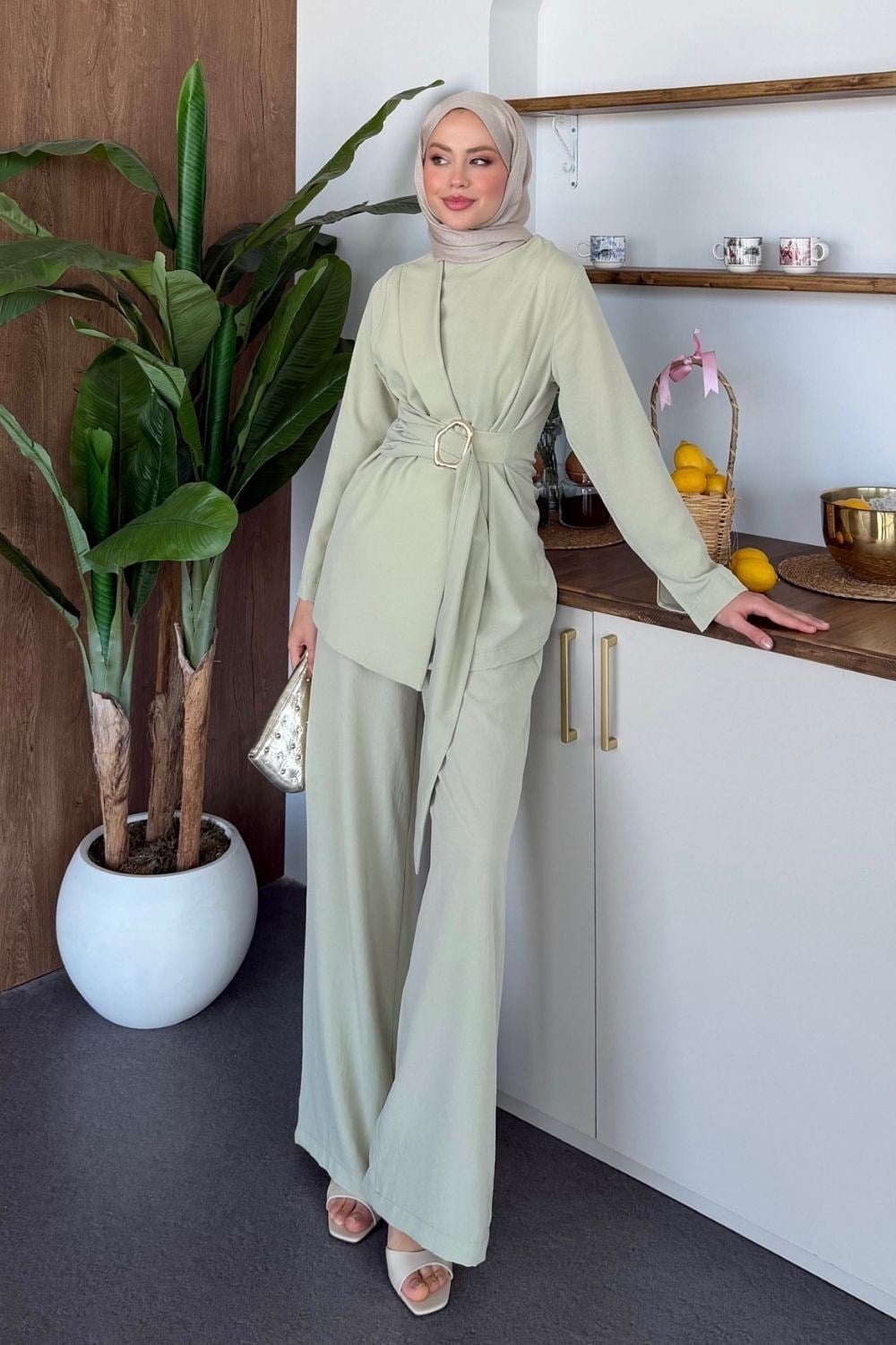 Elegance Tokalı Takım Mint 41601 