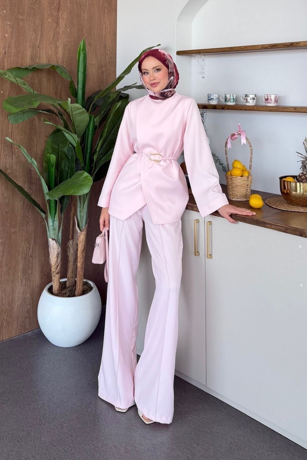 Ceylan Toka Dety Pantolonlu Takım Pembe 41612 