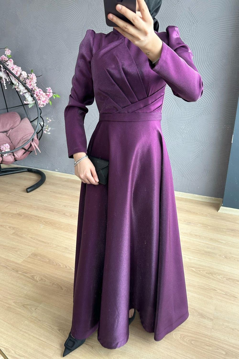 Önü Çapraz Abiye Mor 4331 