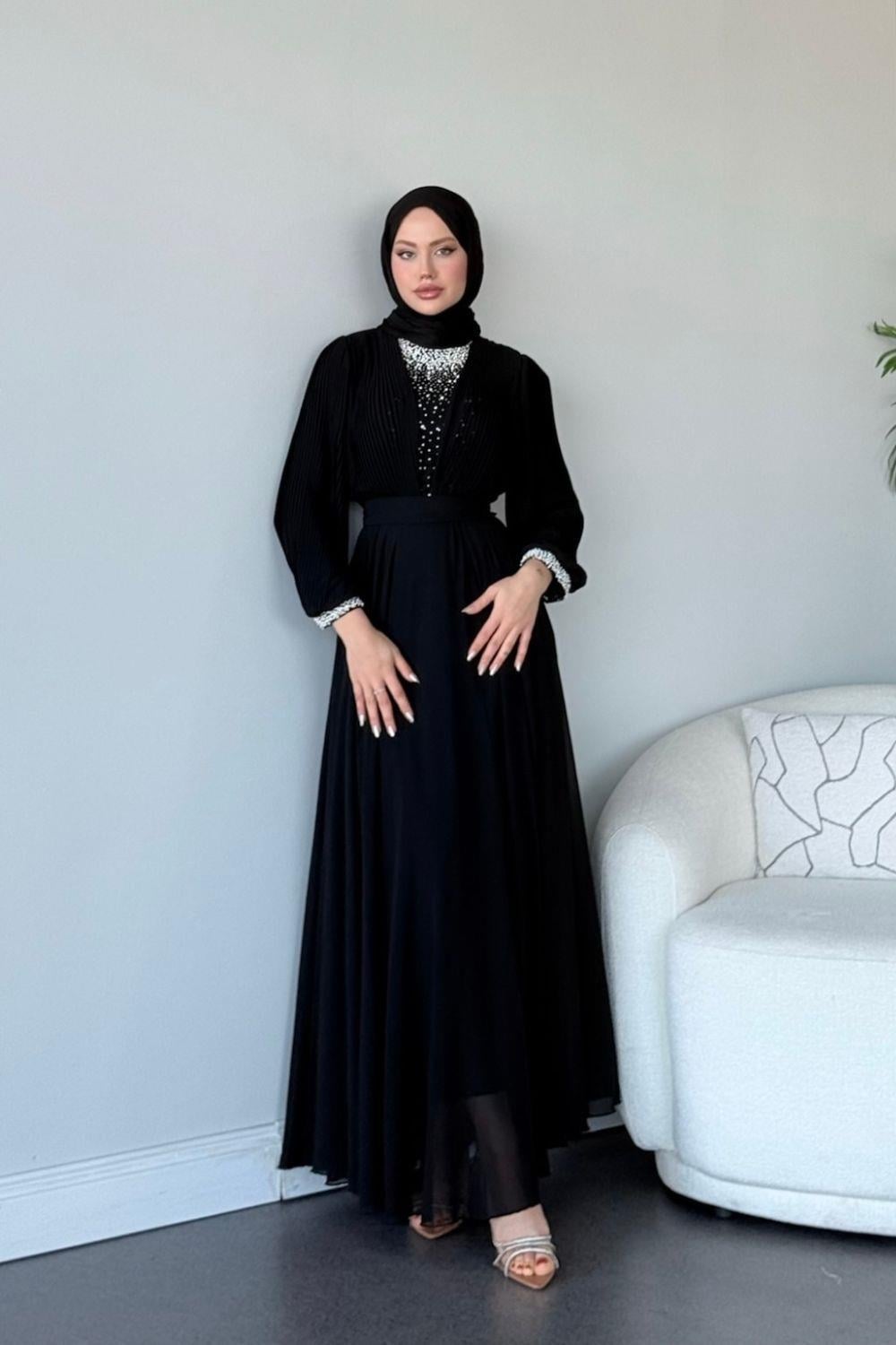 Buse Abiye Siyah 4620 