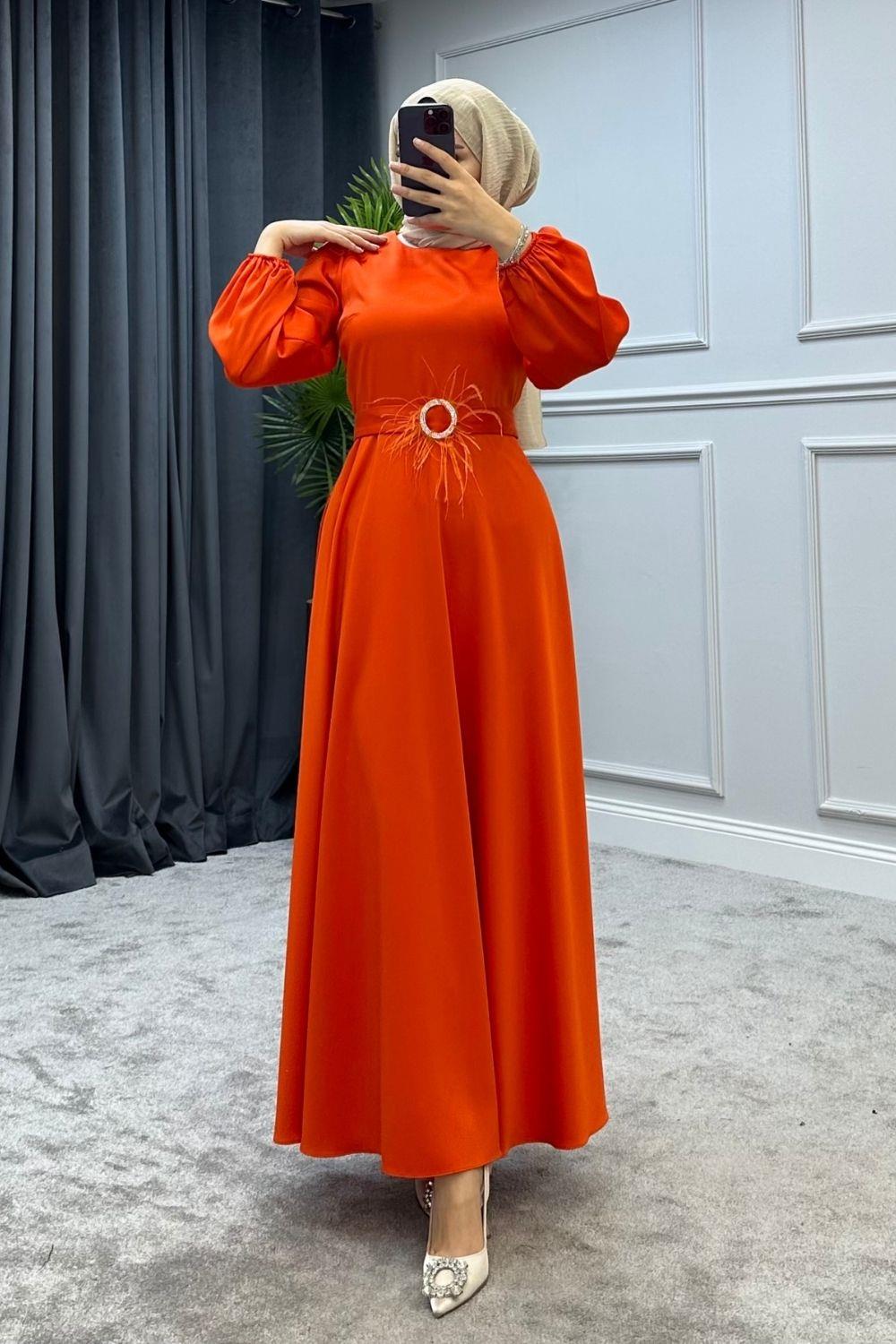 Nilüfer Abiye Turuncu 47520 