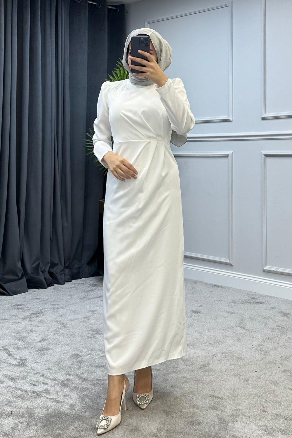 Mimoza Abiye Beyaz 4839 