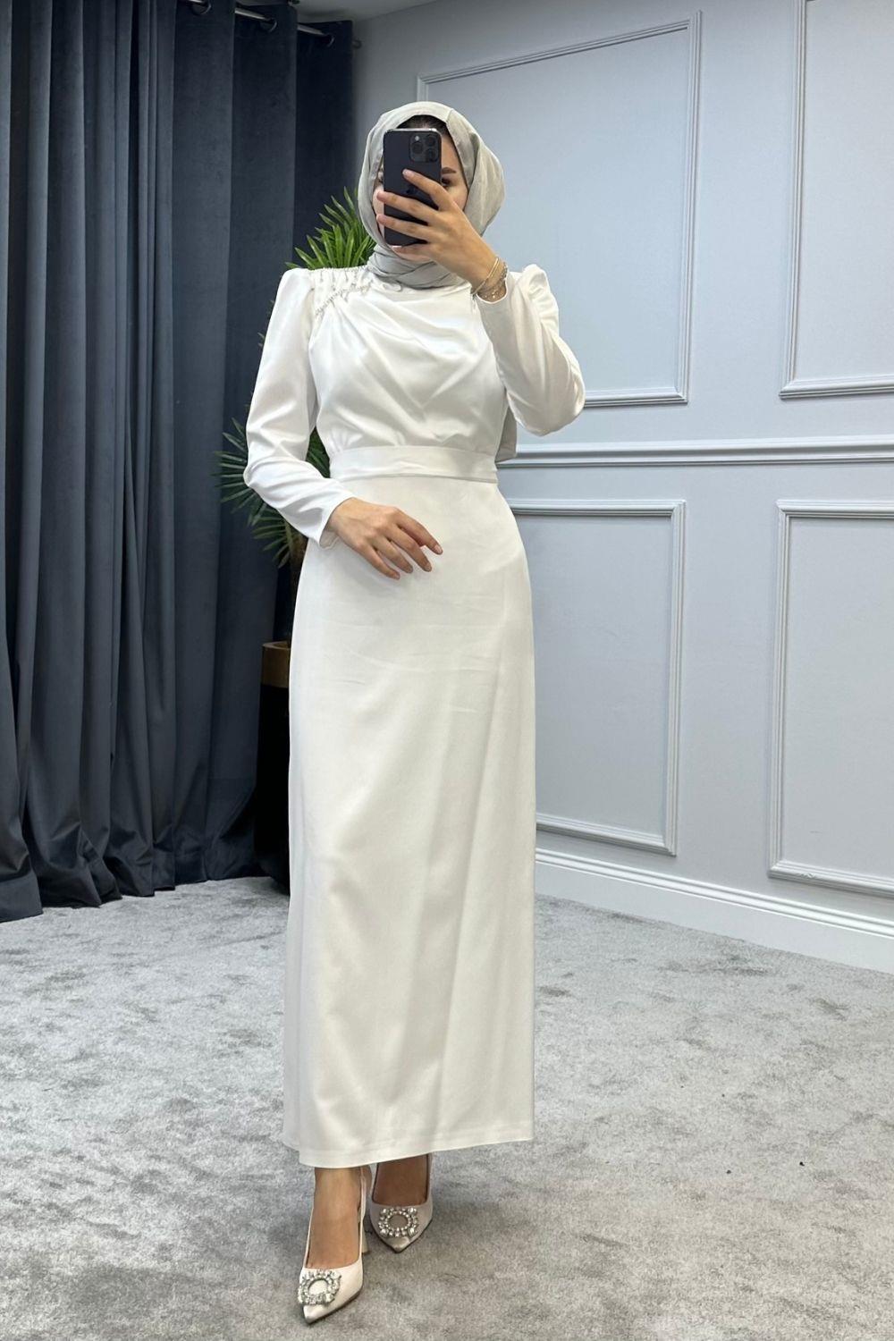 Çiğdem Abiye Beyaz 4863 