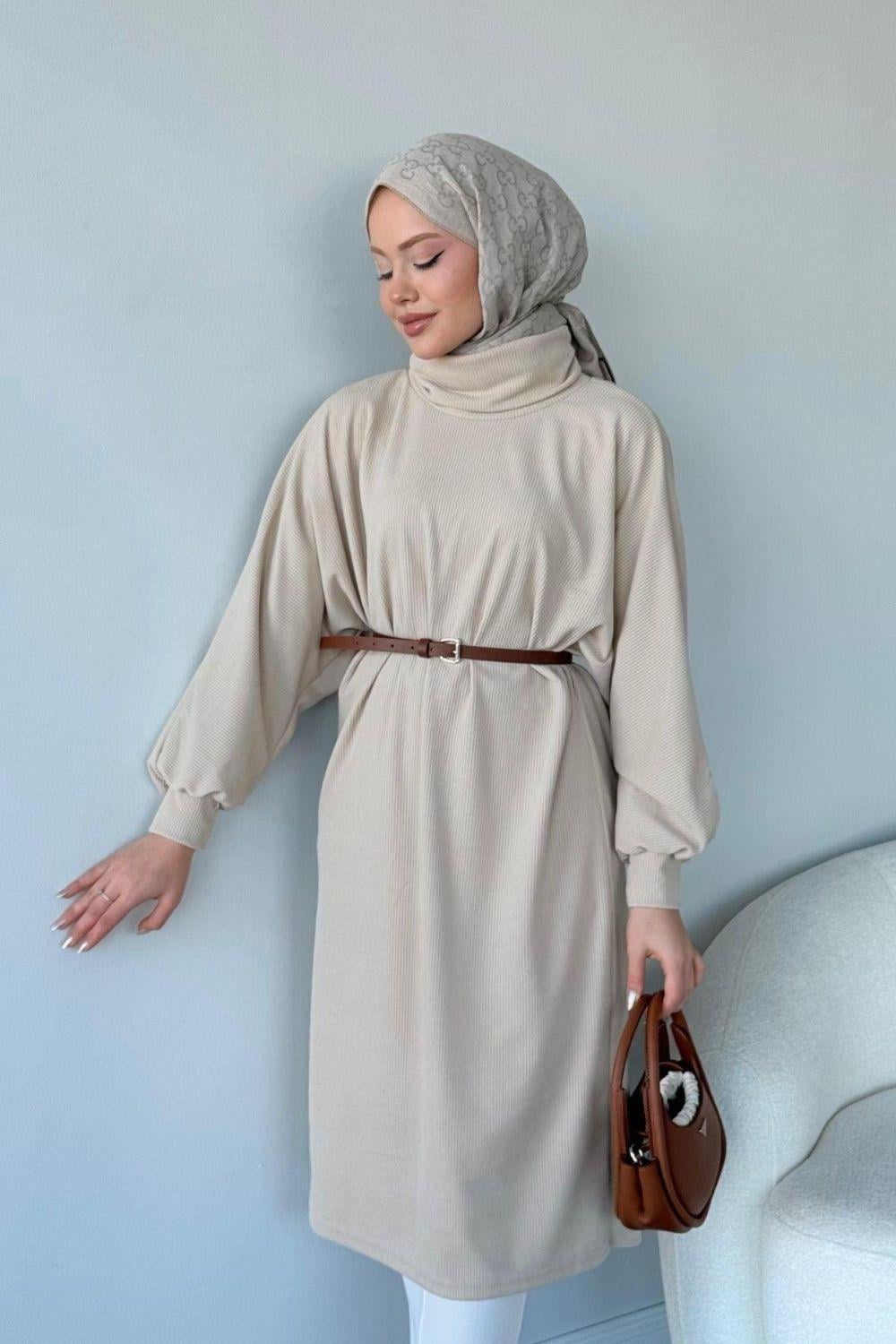 Hadra Kemerli Tunik Bej 48670 