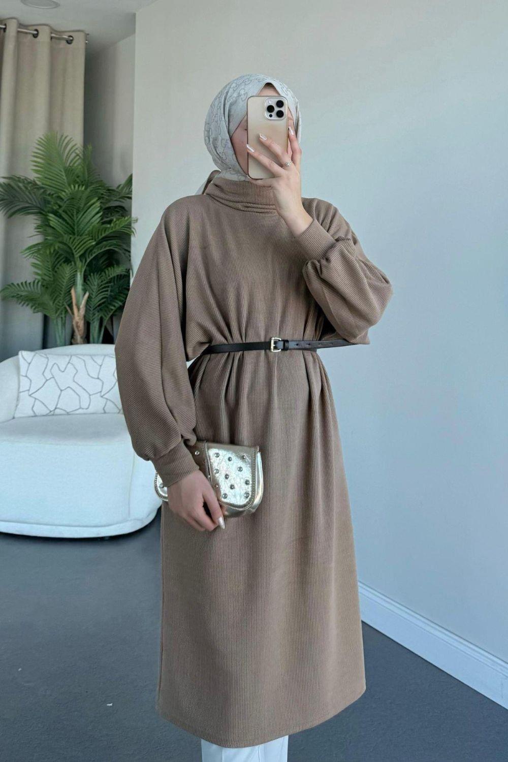 Hadra Kemerli Tunik Camel 48670 