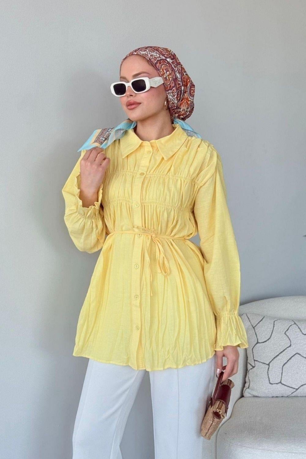 Lotus Piliseli Gömlek Sarı 50600 