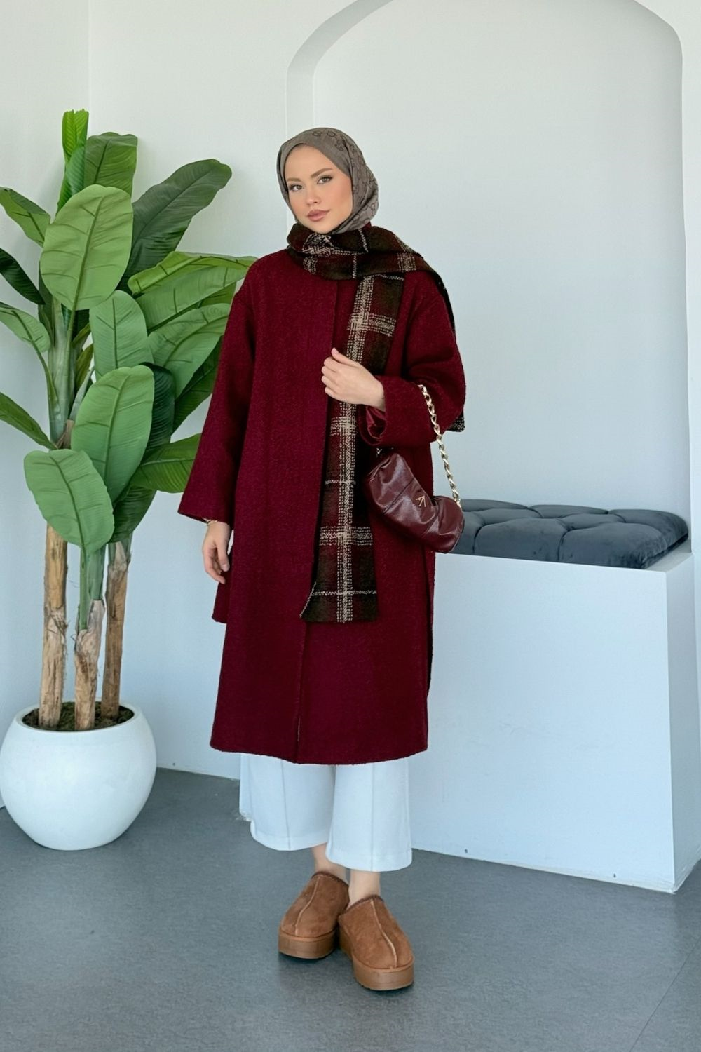 Orka Garnili Kaban Bordo 5517 