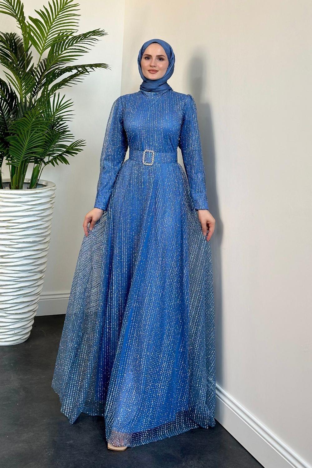 Beren Simli Pıtpıt Abiye Mavi 5646 