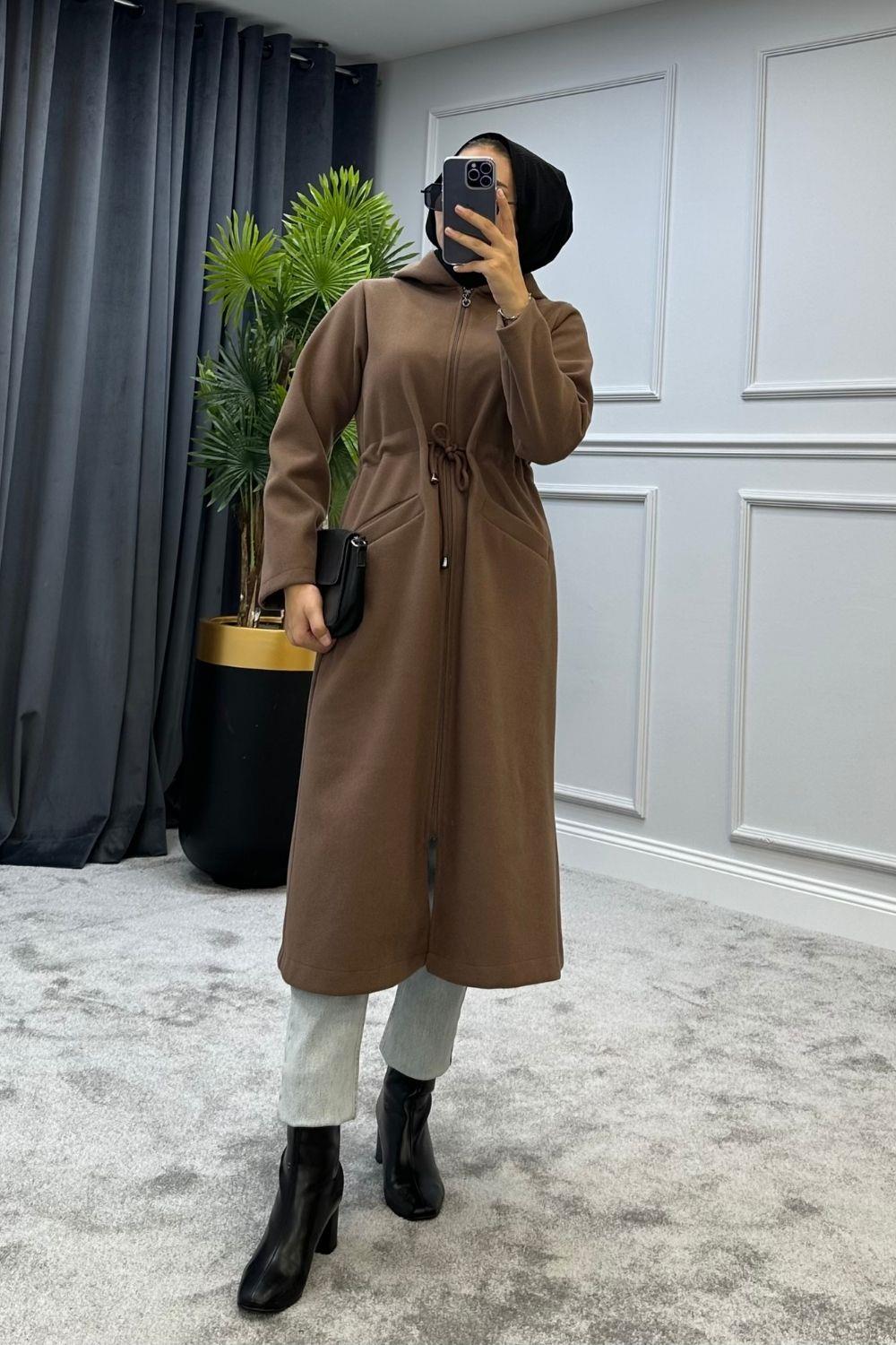 Beli Büzgülü Kaban Sütlükahve 5947 