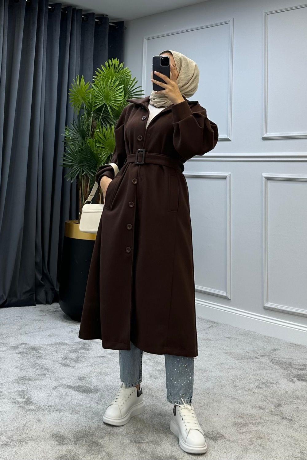 Arya Kaşe Kaban Kahverengi 5958 