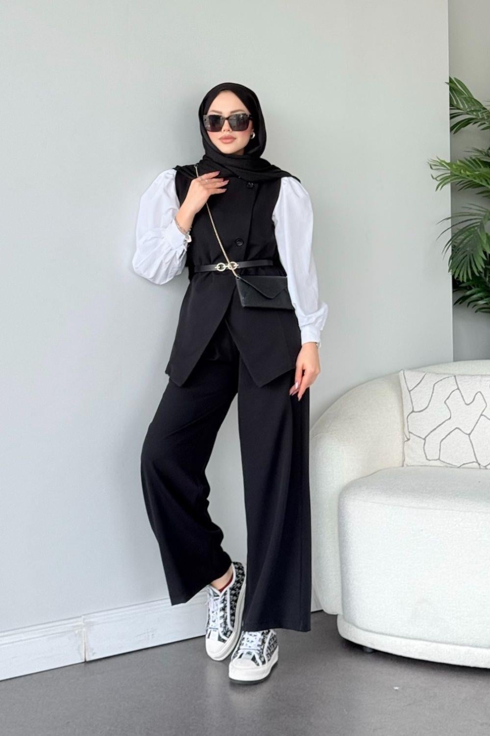 Leya  Pantalonlu  İkili Takım Siyah 60347 