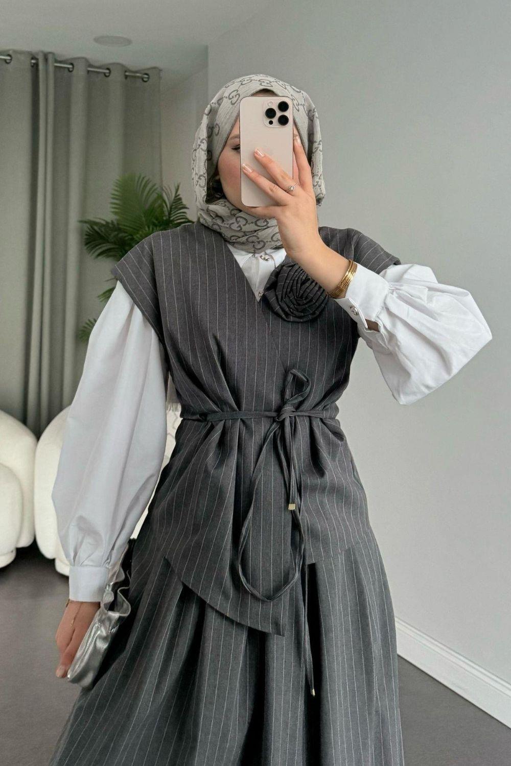 Hicran Etekli Takım Füme 60391 
