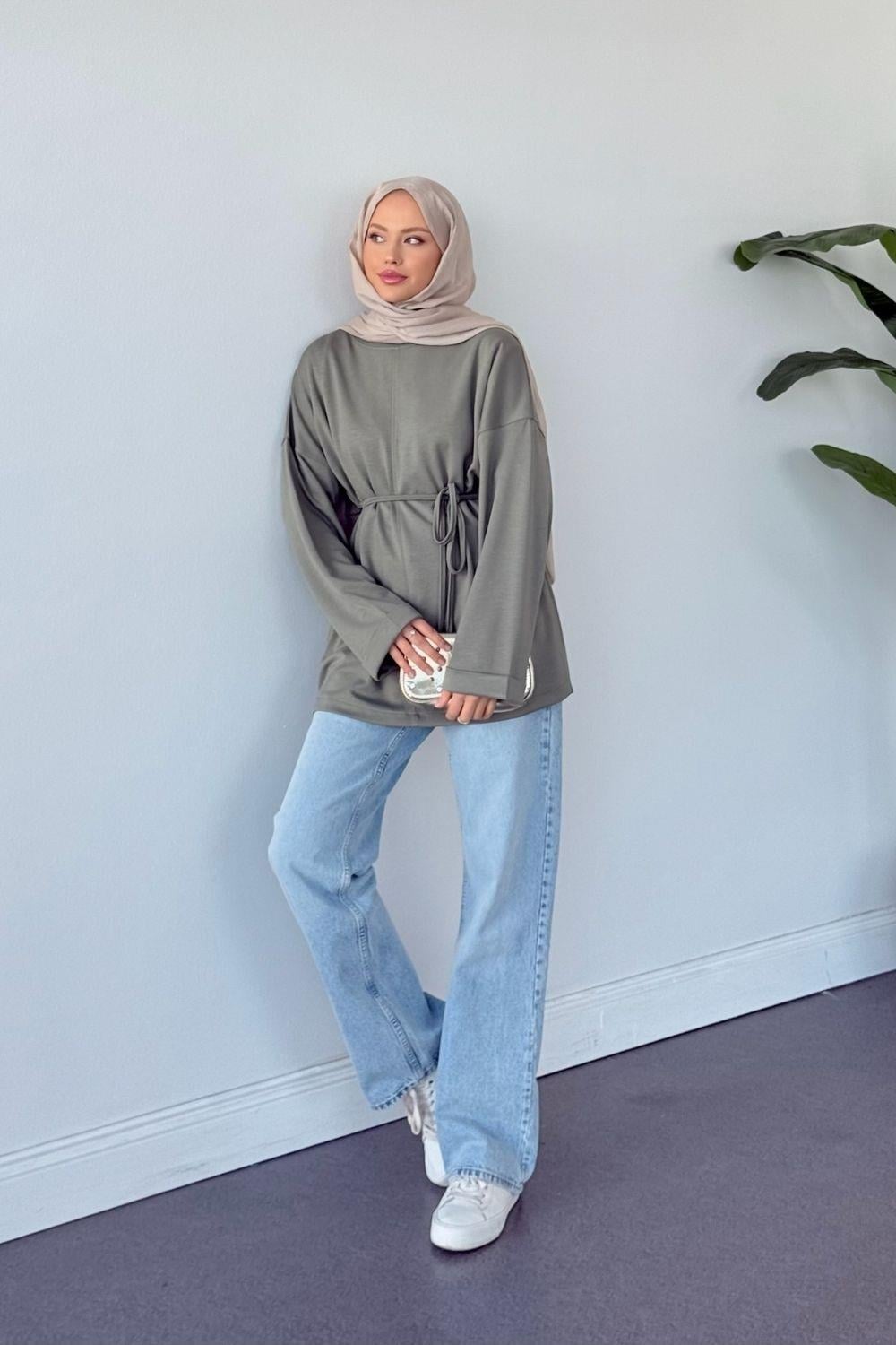 Türev Duble Kol Tunik Haki 6060 