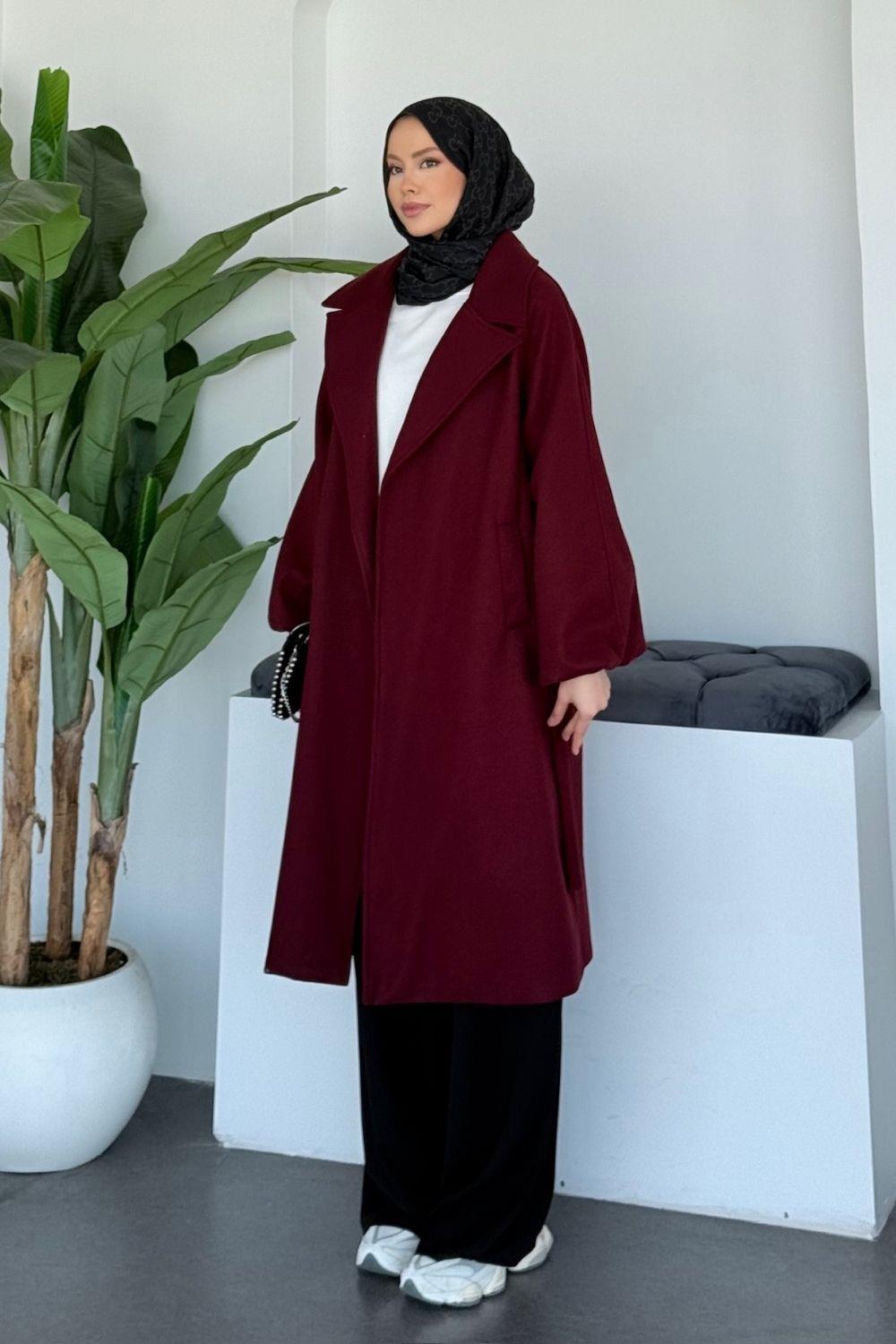 Done Kaşe Kaban Bordo 6163 