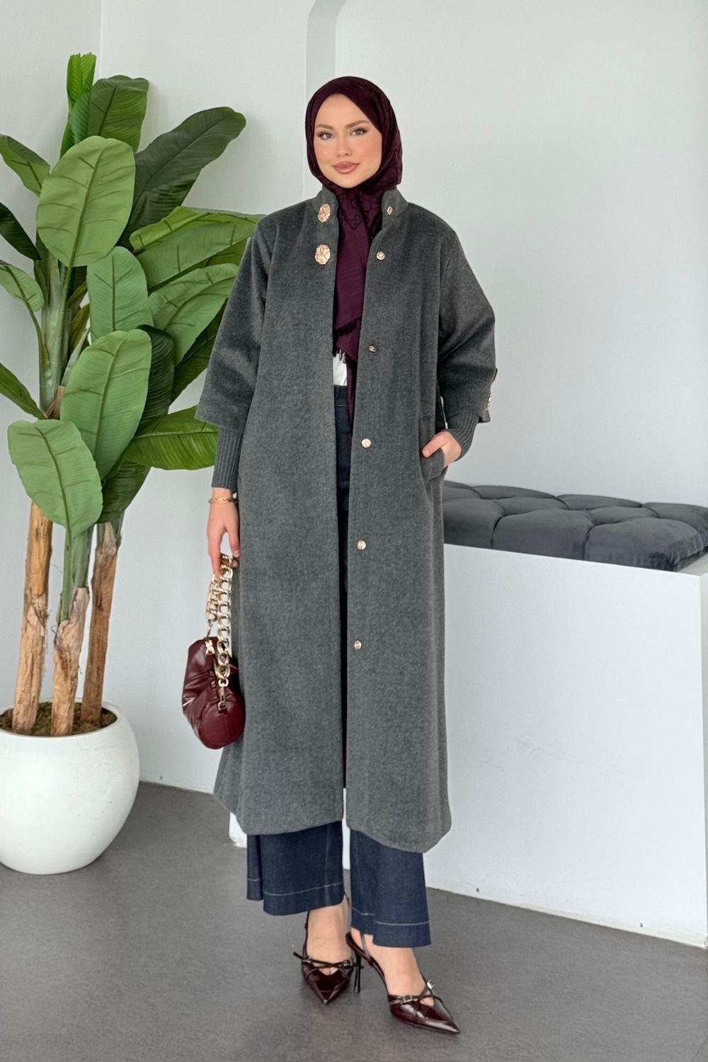 Bergama Kaşe Kaban Antrasit 6254 