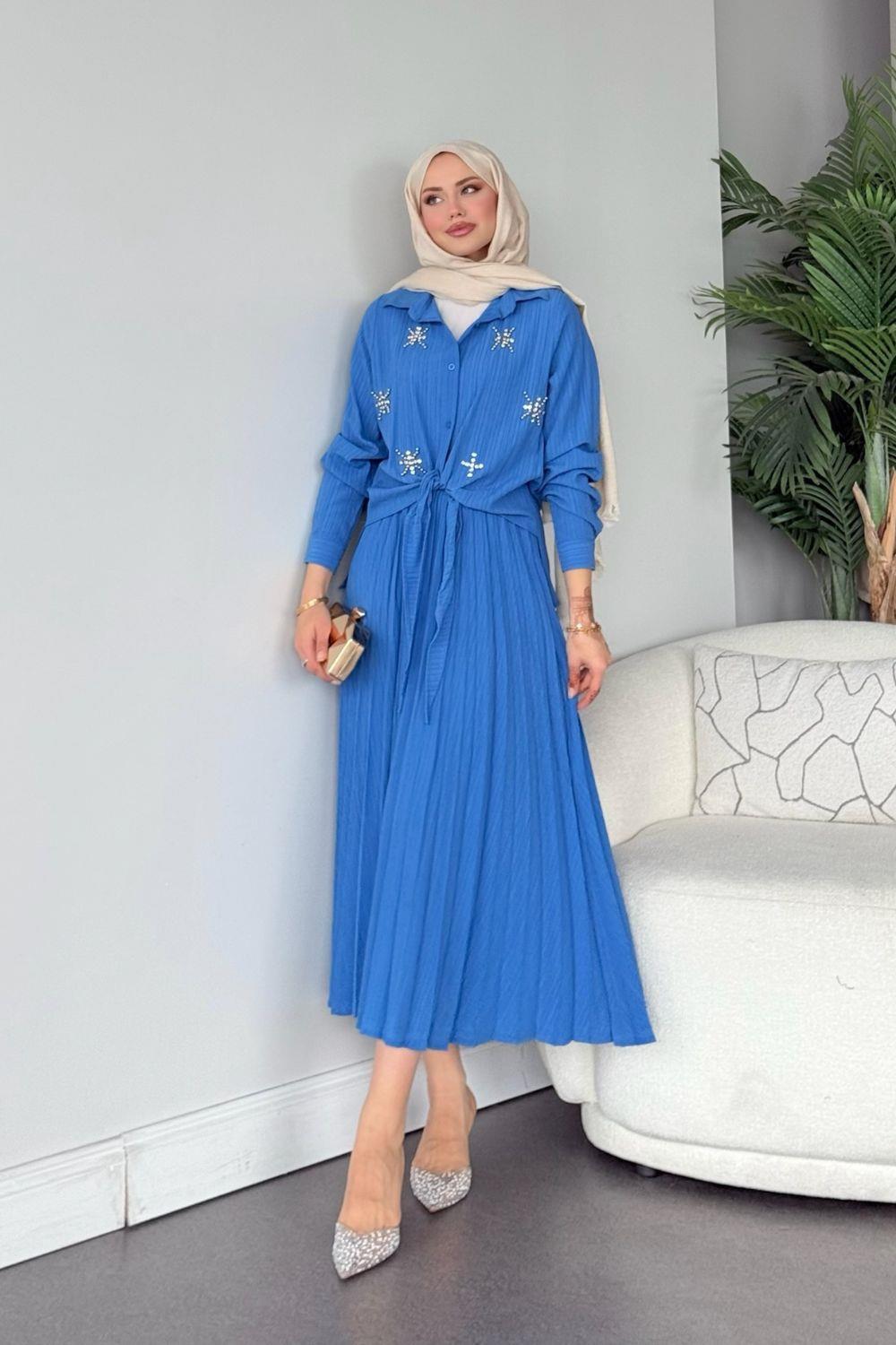 Yıldız Etekli Takım Bebe Mavisi 6309 