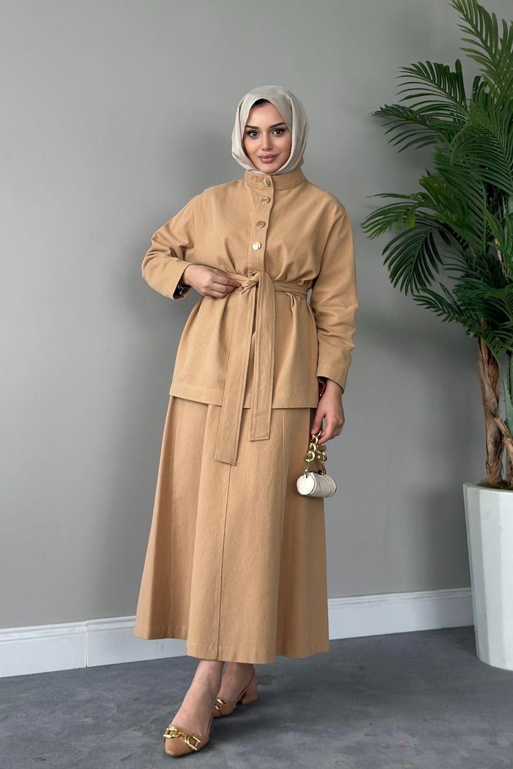 Beyza Etekli Takım Bej 6460 