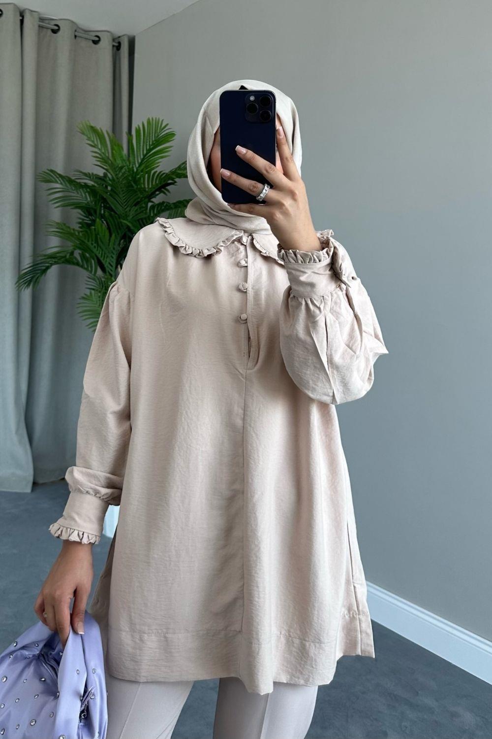 Bebe Yaka Tunik Bej 69038 