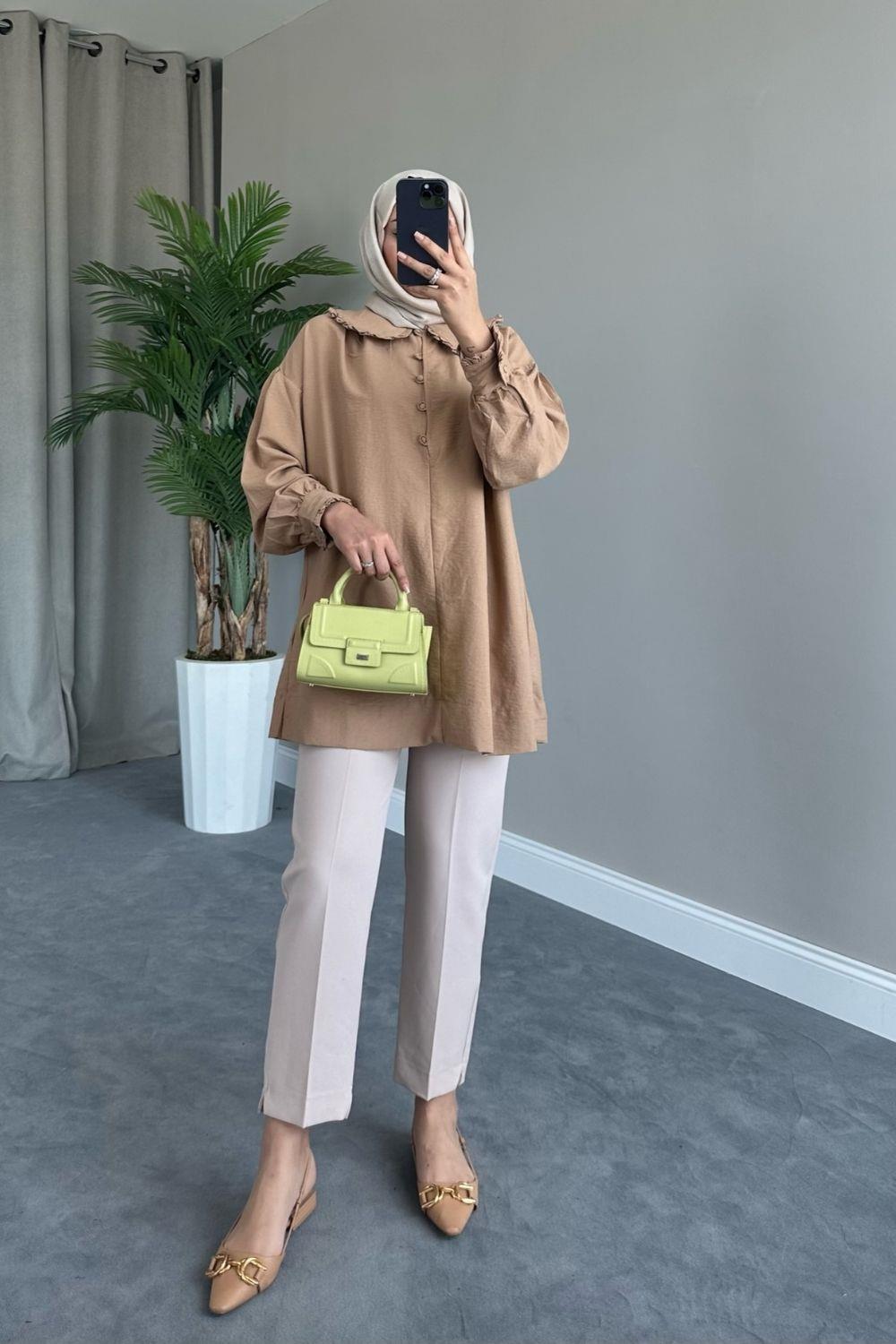 Bebe Yaka Tunik Camel 69038 