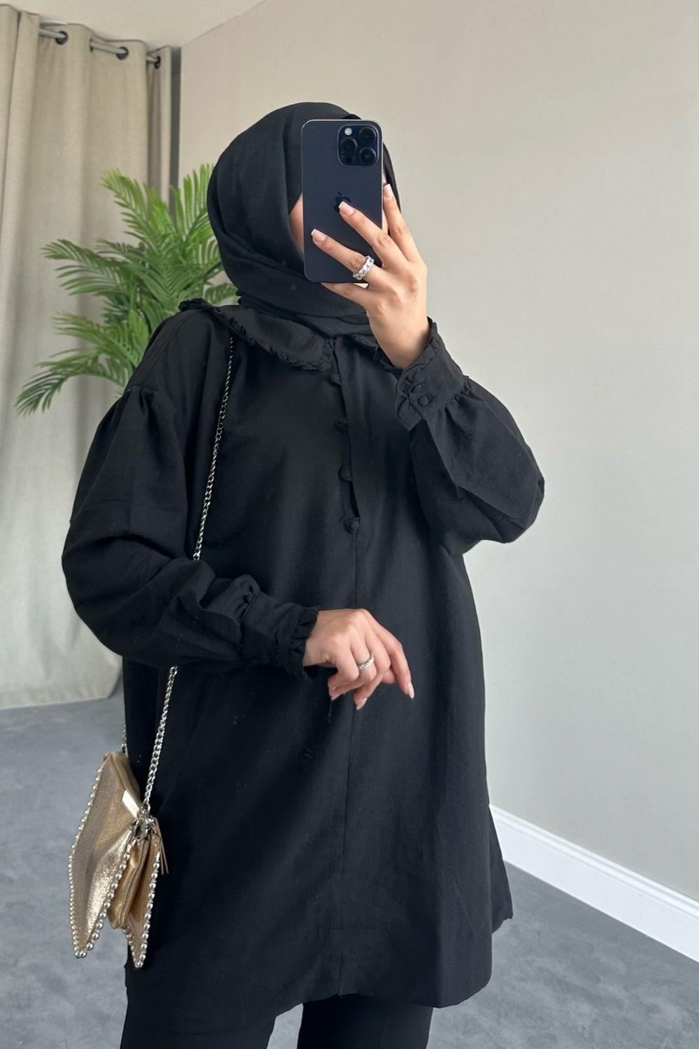 Bebe Yaka Tunik Siyah 69038 