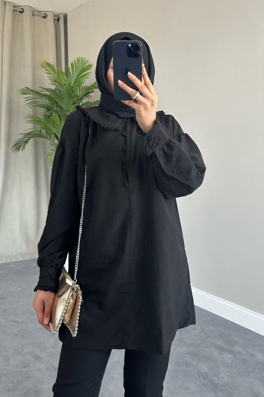 Bebe Yaka Tunik Siyah 69038 