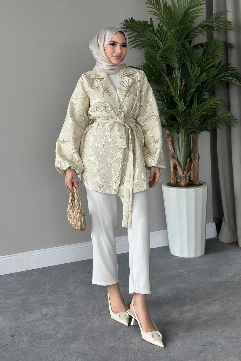 Jakar Simli Ceket Gold 7000 