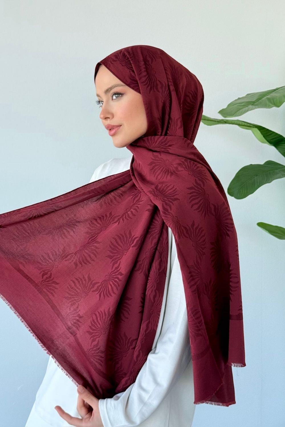 Stella Organik Pamuk Şal Bordo 701 