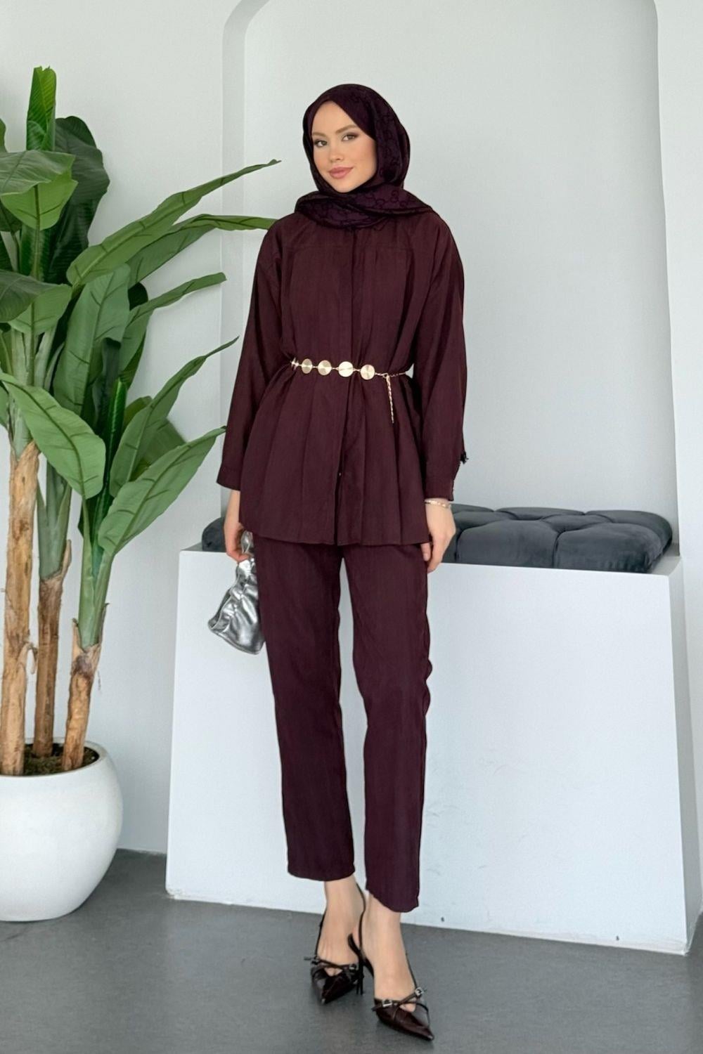 Joy Pileli Takım Bordo 8006 