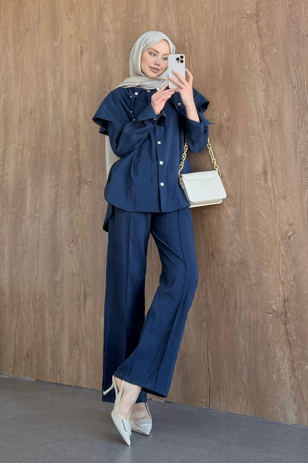 Kulis Pelerinli Takım Lacivert 8023 